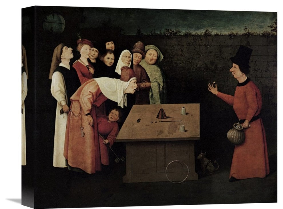 "The Conjuror" Stretched Canvas Giclee by Hieronymus Bosch, 16"x13"