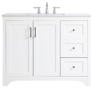 42" Single Bathroom Vanity, White