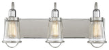Lansing 3-Light Bath Vanity Fixture Vanity, Satin Nickel