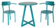 GDF Studio Kate Outdoor Iron Bistro Set, Matte Teal