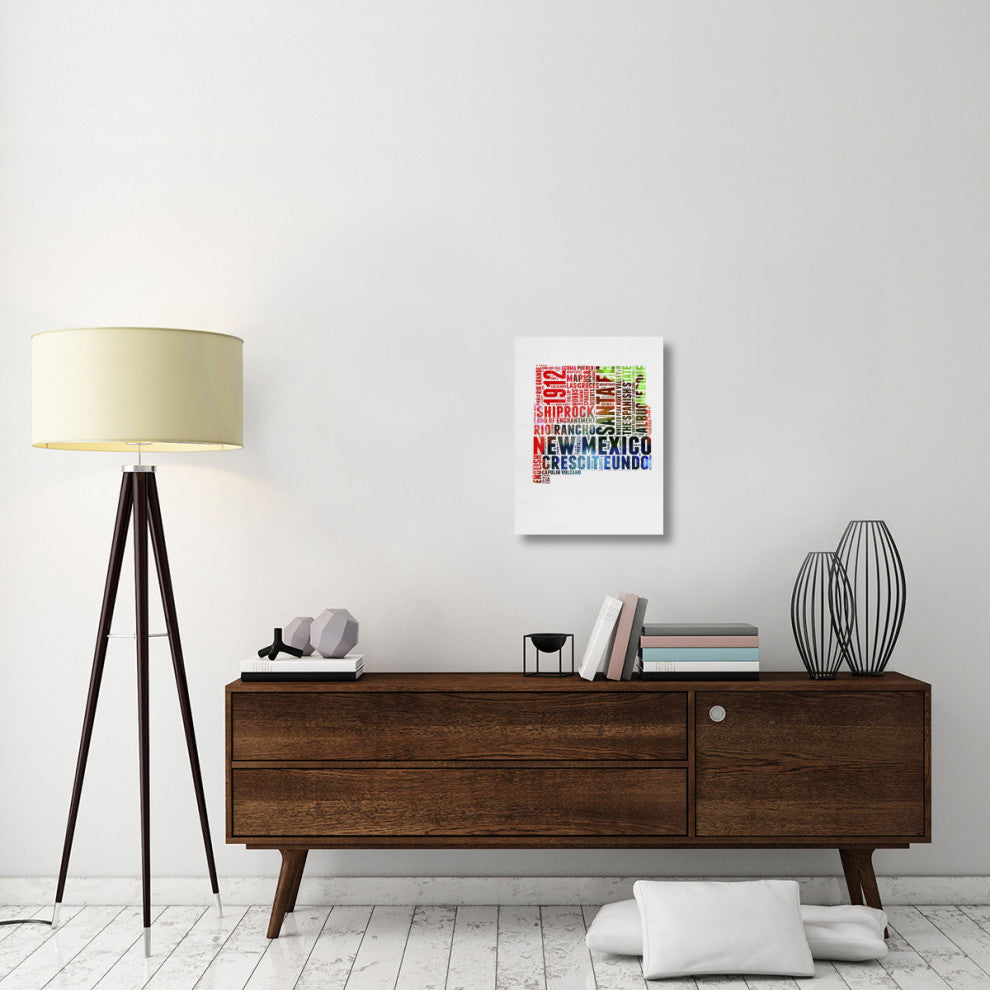 "New Mexico Watercolor Word Cloud" Fine Art Print