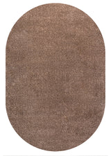 Haze Solid Low-Pile Brown 6 ft. x 9 ft. Oval Area Rug