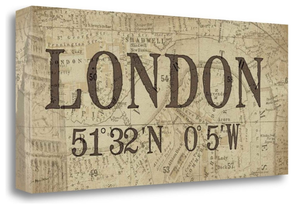 "Lattitude And Longitude" By Jo Moulton, Giclee Print on Gallery Wrap Canvas