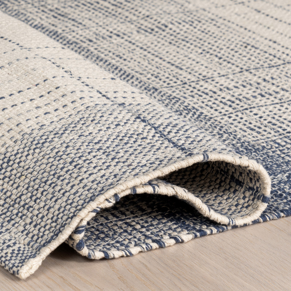 Nuloom Aya Cotton Plaid Rug, Blue 9' x 12'