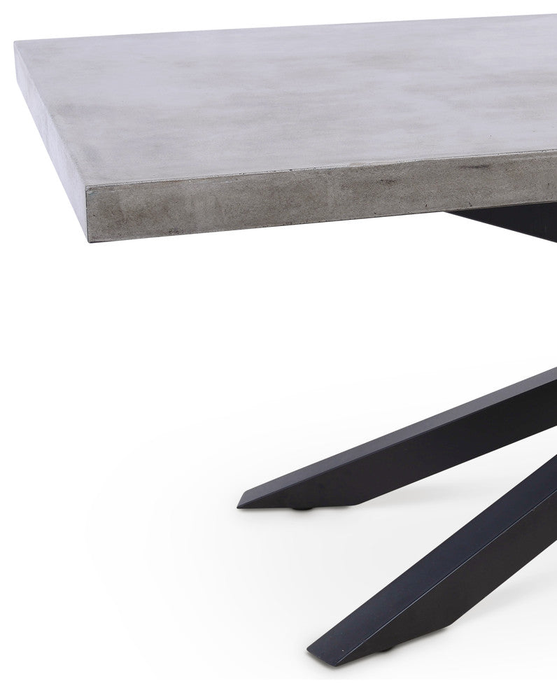 Mixx Hunter Dining Table, Black Frame, Dark Gray Top