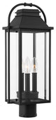 Wellsworth 3-Light Outdoor Exterior Post Lantern, Textured Black