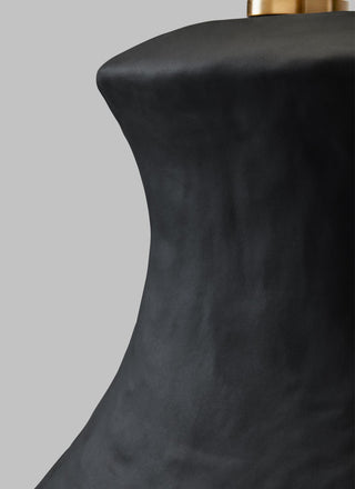 Bone Table Lamp, Rough Black Ceramic