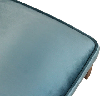 Sullivan 63" Dining Table With 6 Cleo Chairs, Teal Velvet Fabric