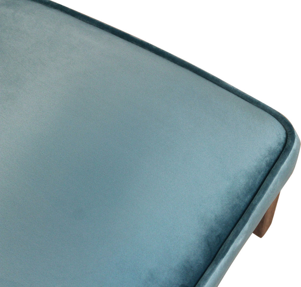 Sullivan 63" Dining Table With 6 Cleo Chairs, Teal Velvet Fabric