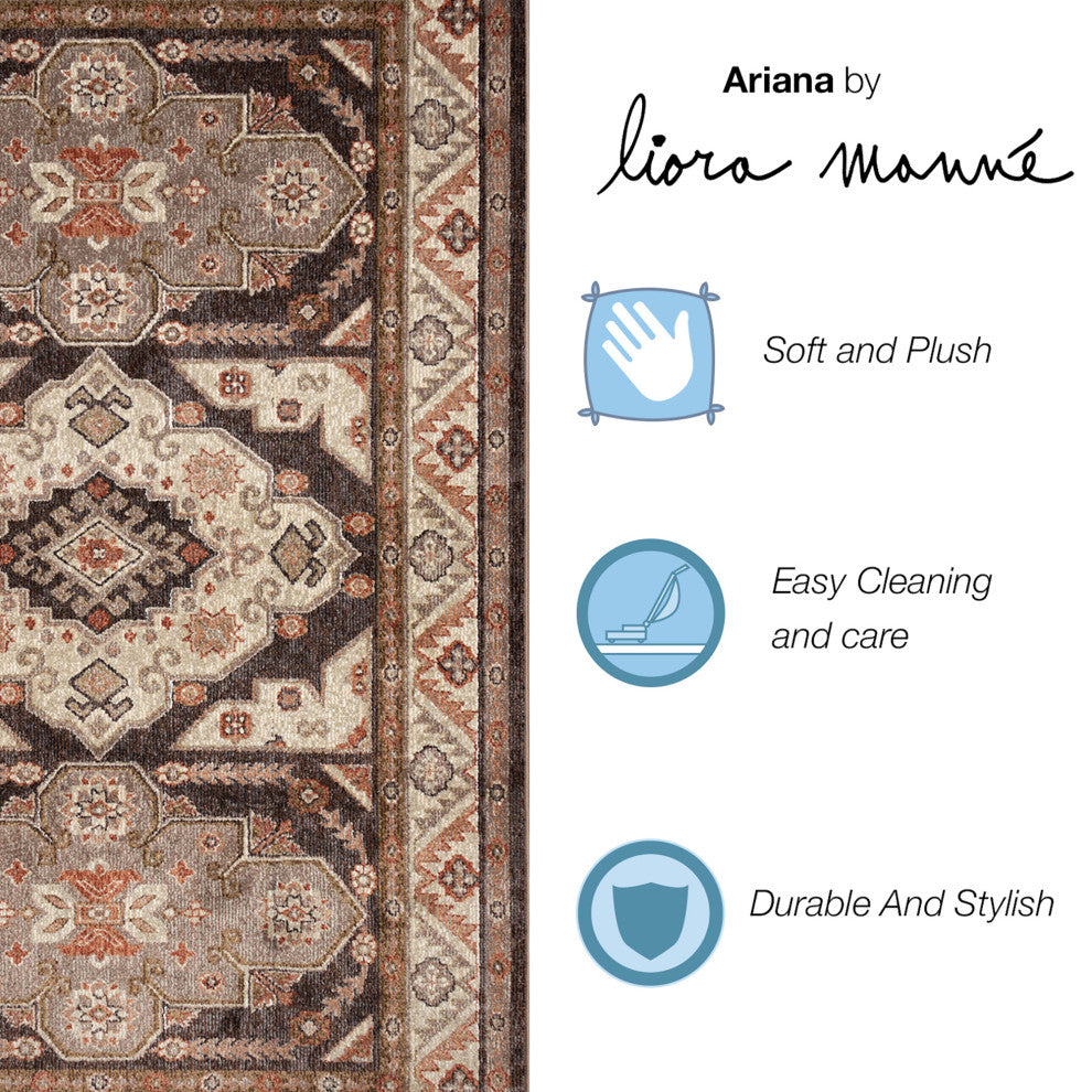 Ariana Floral Medallion Indoor Rug Earth 6'6"x9'4"