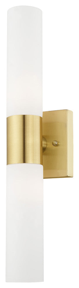 Livex Lighting Aero 2-Light ADA Bath Vanity Wall Light, Satin Brass