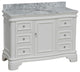 Katherine 48" Bath Vanity, White, Carrara Marble