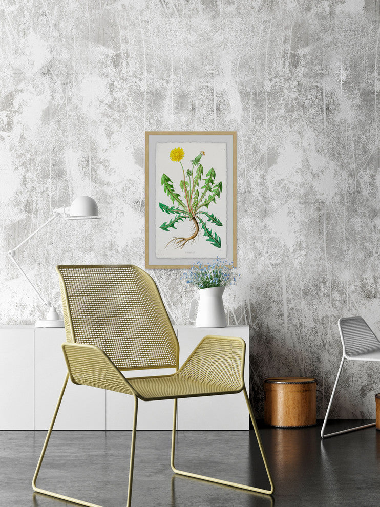 "Yellow Dandelion" Framed Painting Print, 12"x18"