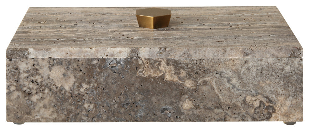 Uttermost Griseus Travertine Stone Box