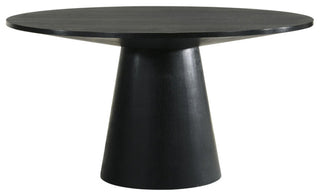 Jasper 47"W Contemporary Round Dining Table, Ebony Black
