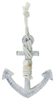 12" White and Blue Nautical Hanging Anchor Wall Decor