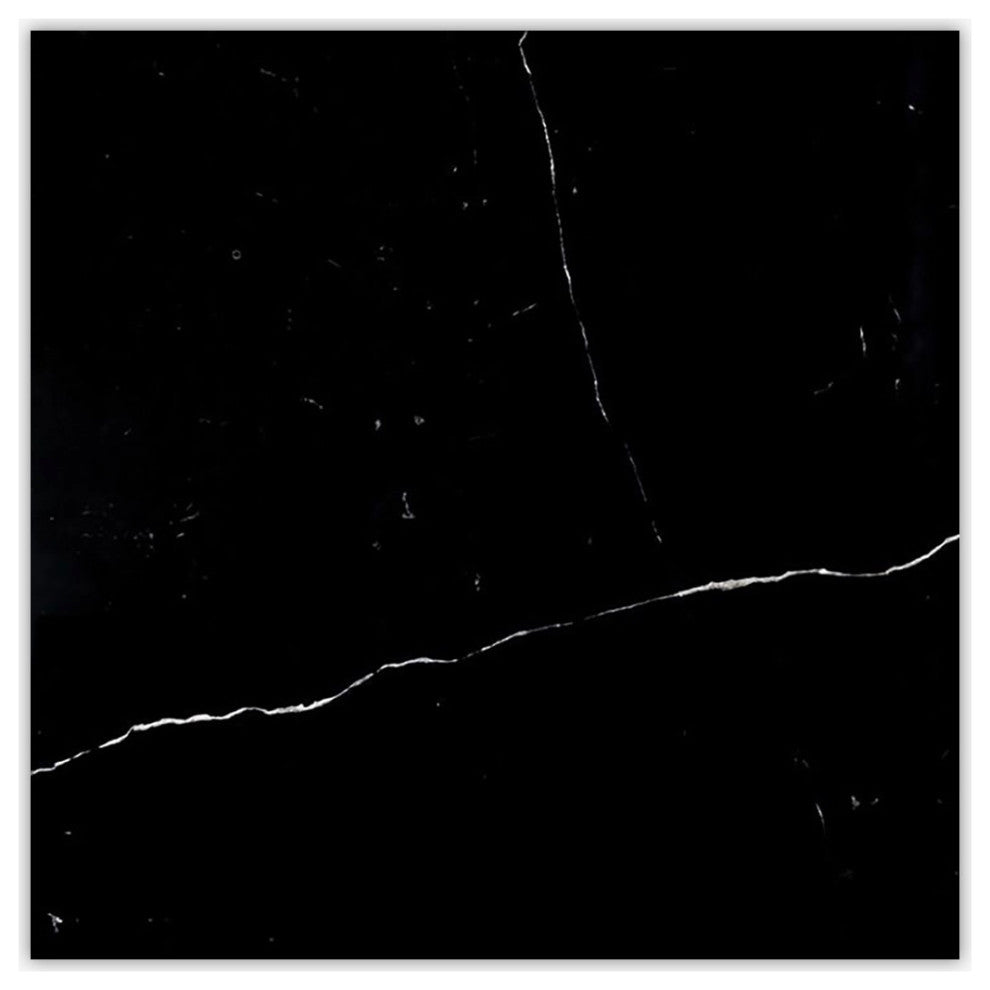 Neromarquina Polished 18x18 Micro Beveled Marble Tile
