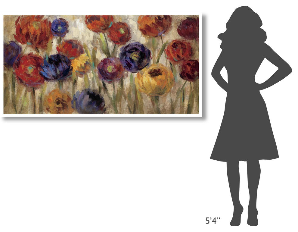 "Asters and Mums" Digital Paper Print by Silvia Vassileva, 62"x32"