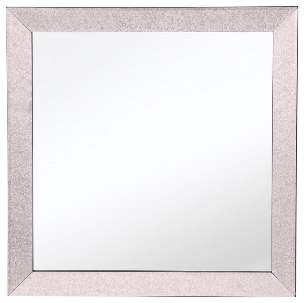 Gray Square Accent Glass Mirror