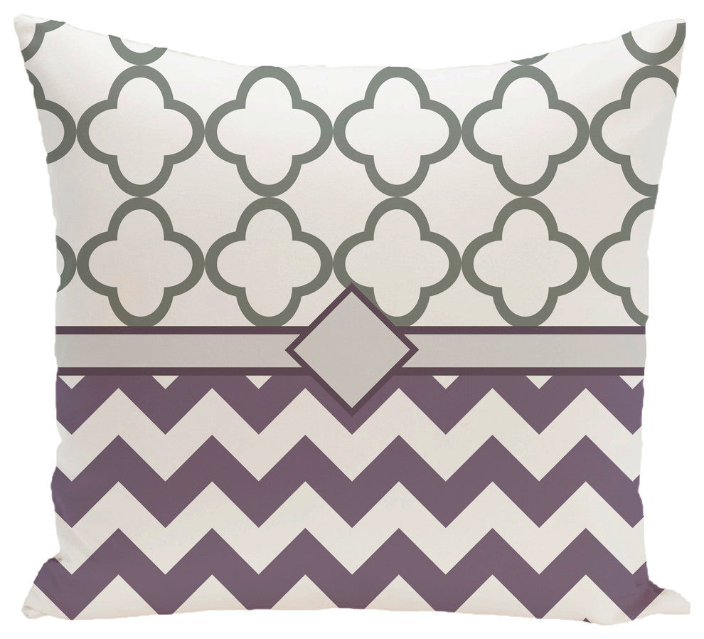Express Line Geometric Print Outdoor Pillow, Larkspur, 20"x20"