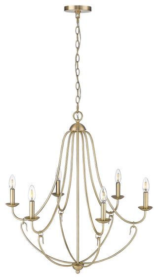 6 Light 28.5 in. Modern Gold Chandelier