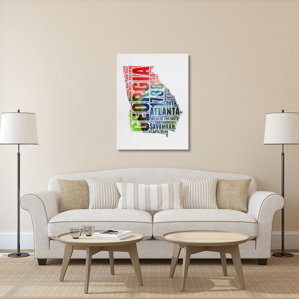 "Georgia Watercolor Word Cloud" Fine Art Print