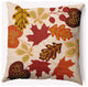 18" x 18" Fall Leaves Indoor/Outdoor Polyester Throw Pillow, Sienna
