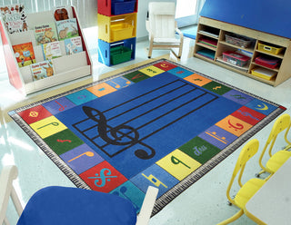 Kid Essentials Rug, Note Worthy, 5'4"x7'8", Elementary