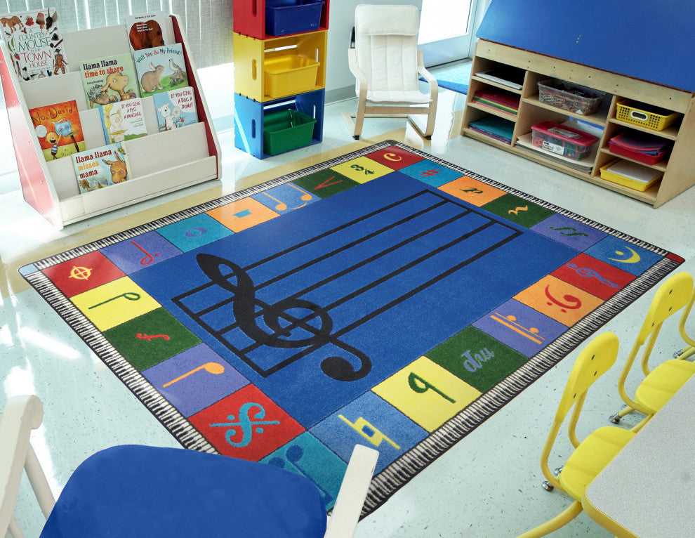 Kid Essentials Rug, Note Worthy, 5'4"x7'8", Elementary