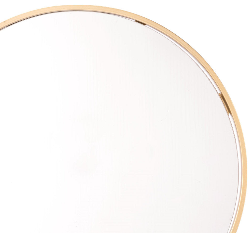 Frame Wall Mirror, Oval, Glass, Steel Metal, Gold, Bedroom Living