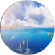 Blue Salt Lake Under Clouds, Seascape Disc Metal Wall Art, 11"