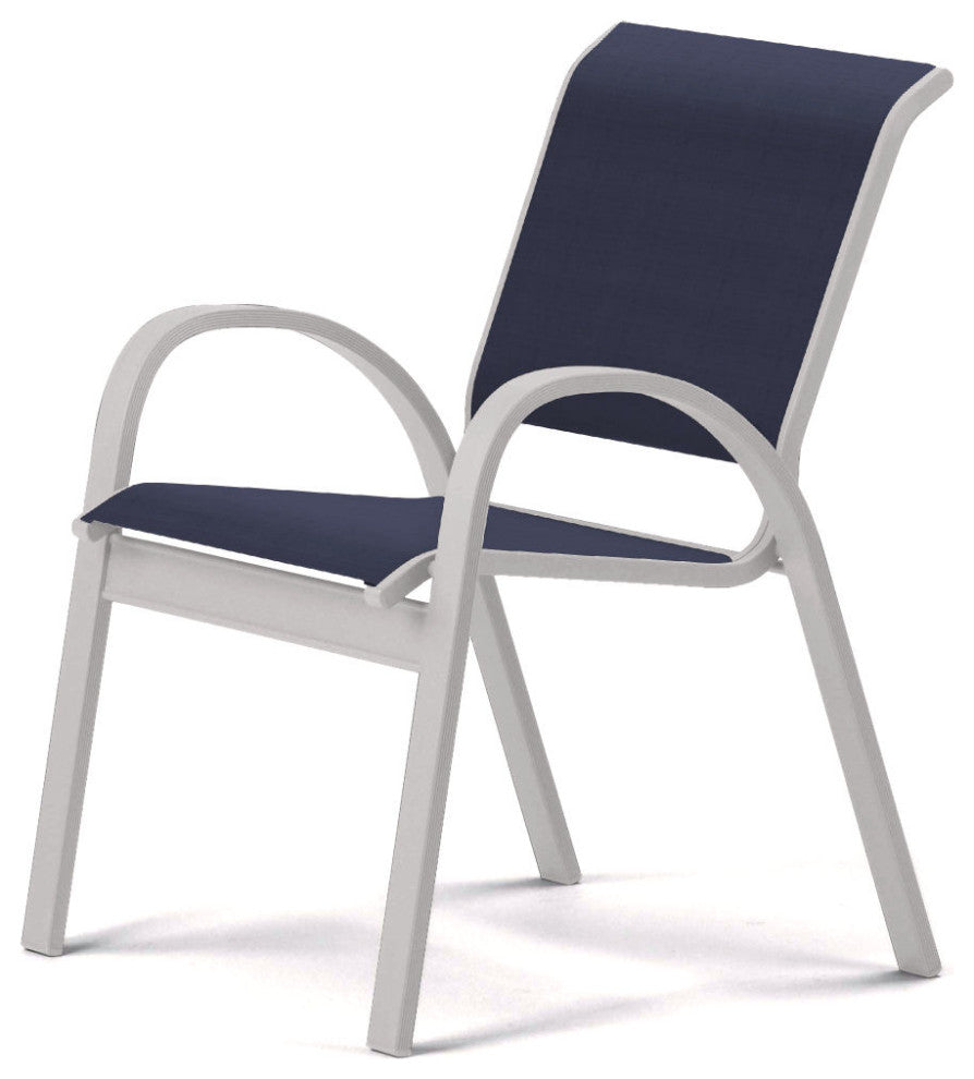 Aruba II Sling Cafe Chair, Textured White, Navy