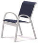 Aruba II Sling Cafe Chair, Textured White, Navy