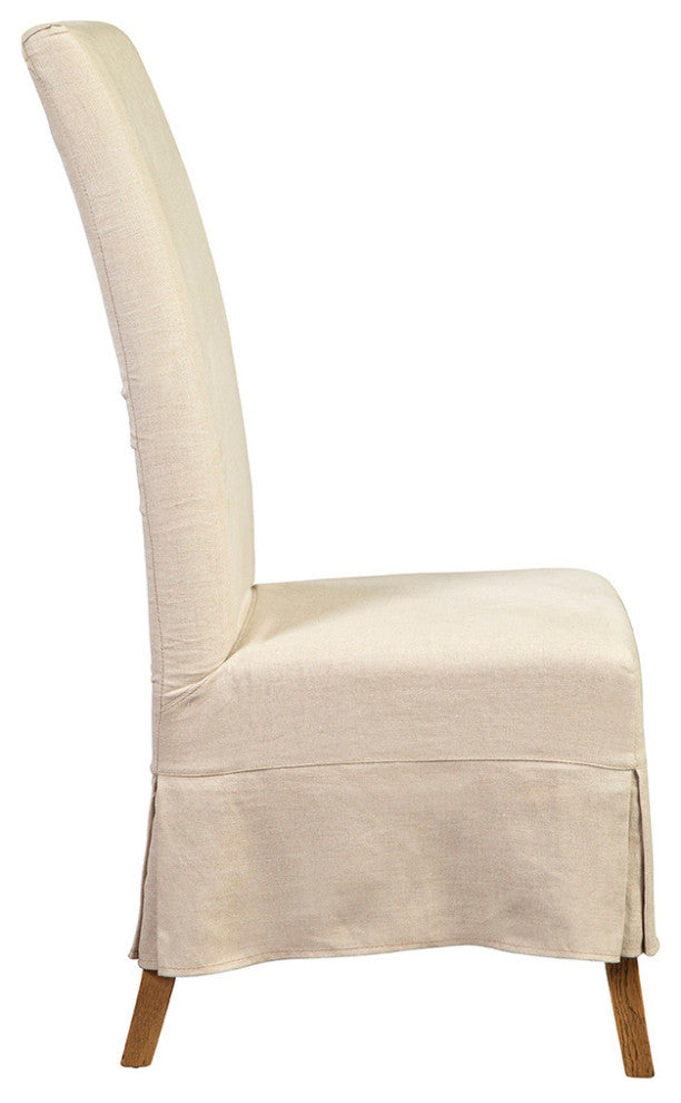 Linen Slip Covered Parsons Chair Set of 2