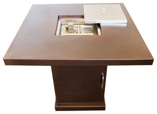AZ Patio Heaters Hammered Bronze 30" Square LP Fire Pit Table