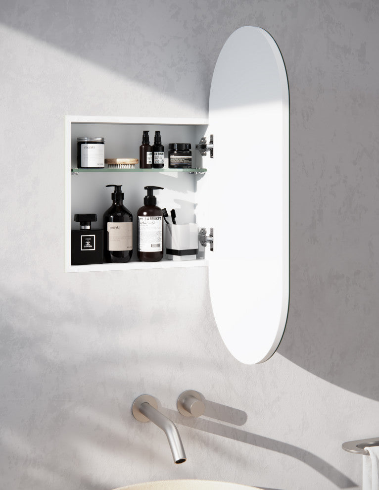 Ruma 16 in. W x 32 in. H x 4.75 in. D Medicine Cabinet in White Finish
