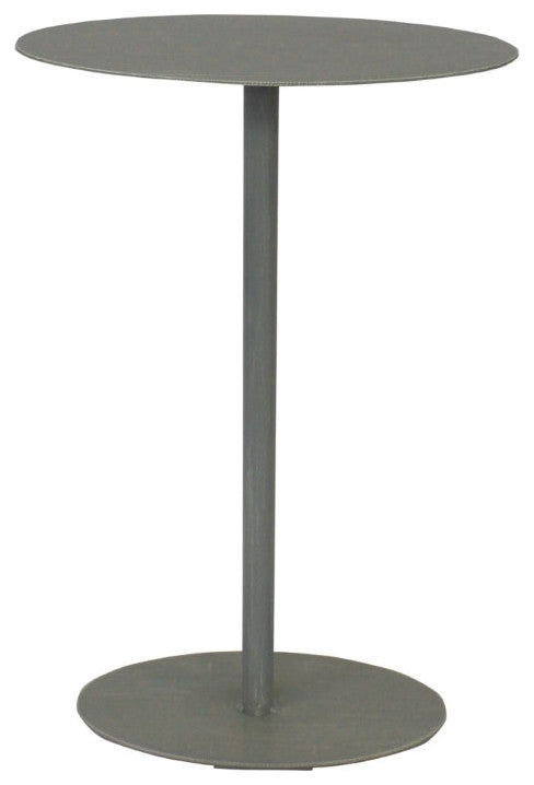Weathered Pale Gray Drink Table With Oval Top