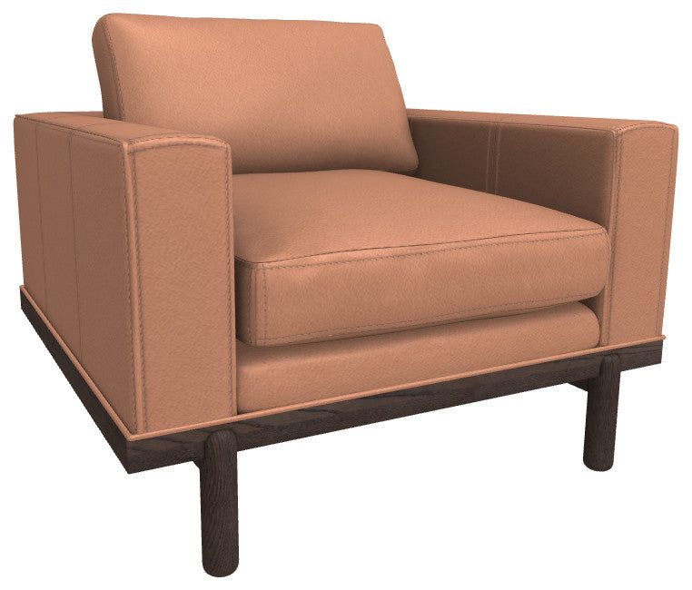 Cantor Leather Chair, Finish Shown: Ebony, Leather Shown: Peony