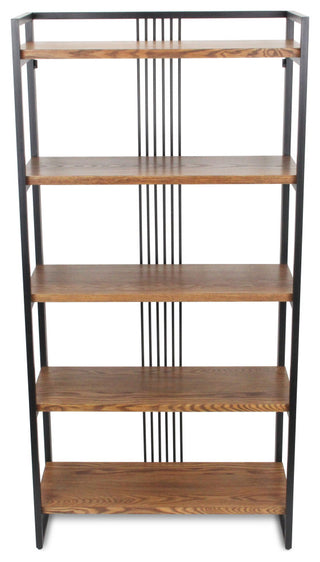 Lauxel 5 Tier Metal Framed Wood Shelf