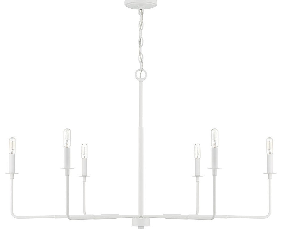 Salerno 6-Light Chandelier, White Bisque