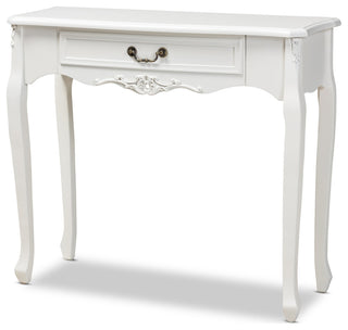 Gabrielle Traditional Provincial White-Finished 1-Drawer Wood Console Table
