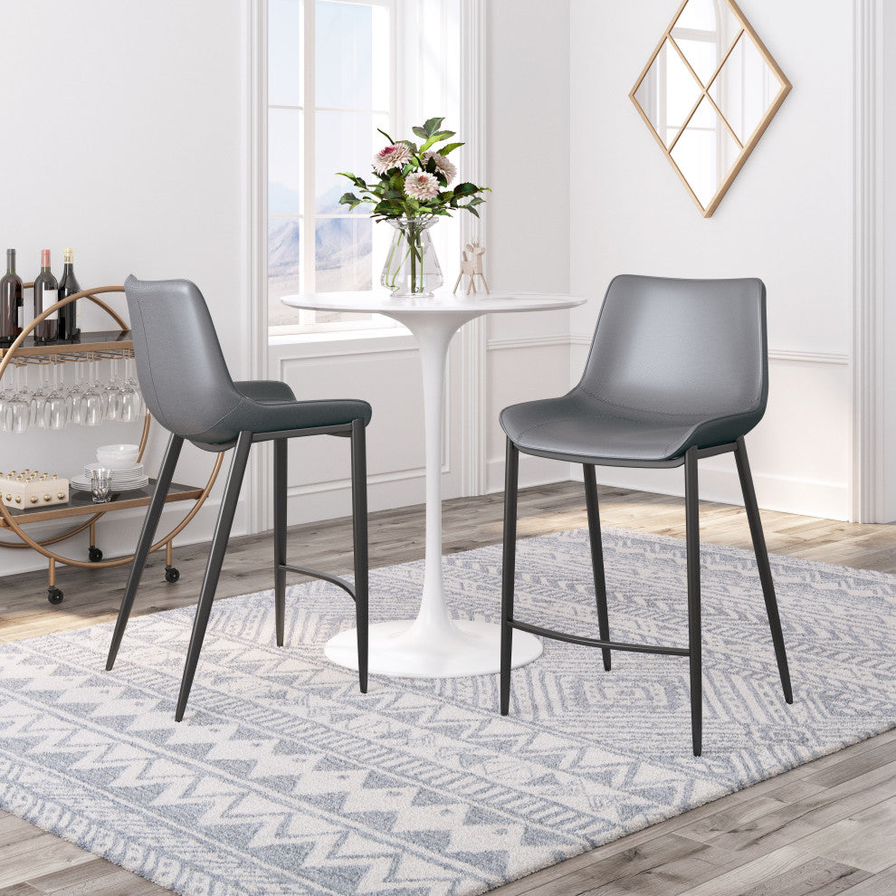 Magnus Counter Chair Dark Gray & Black