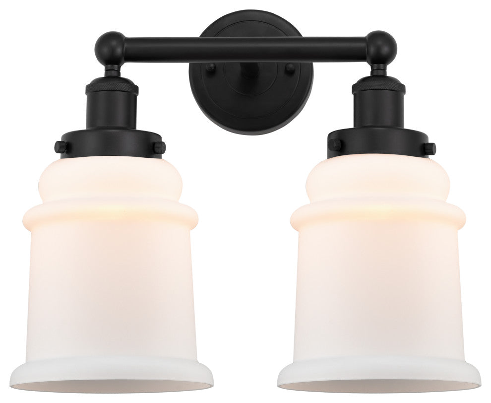 Innovations 616-2W-BK-G181 Canton 2 Light Bath Vanity Light, Matte Black