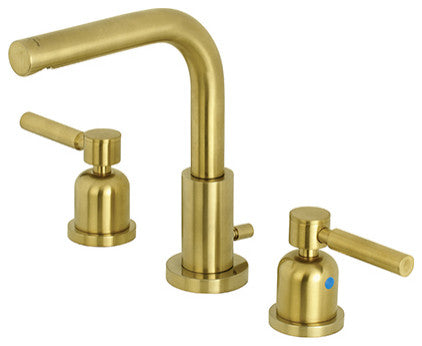 Fauceture Widespread Bathroom Faucet With Brass Pop-Up, Brushed Brass