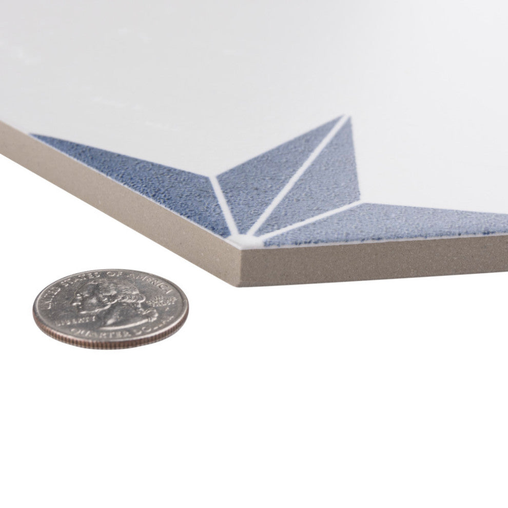 Stella Hex Azul Porcelain Floor and Wall Tile