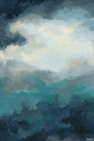 "Dark Forest Clouds" Painting Print on Wrapped Canvas, 8"x12"