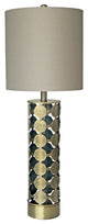 Geometric Pattern Brass Table Lamp