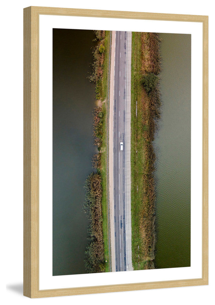 "Lanes Across Water" Framed Print by Karolis Janulis