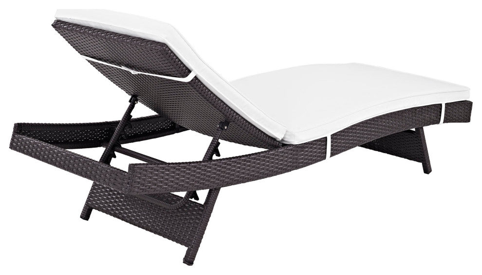 Espresso White Convene Chaise Outdoor Patio Set of 4