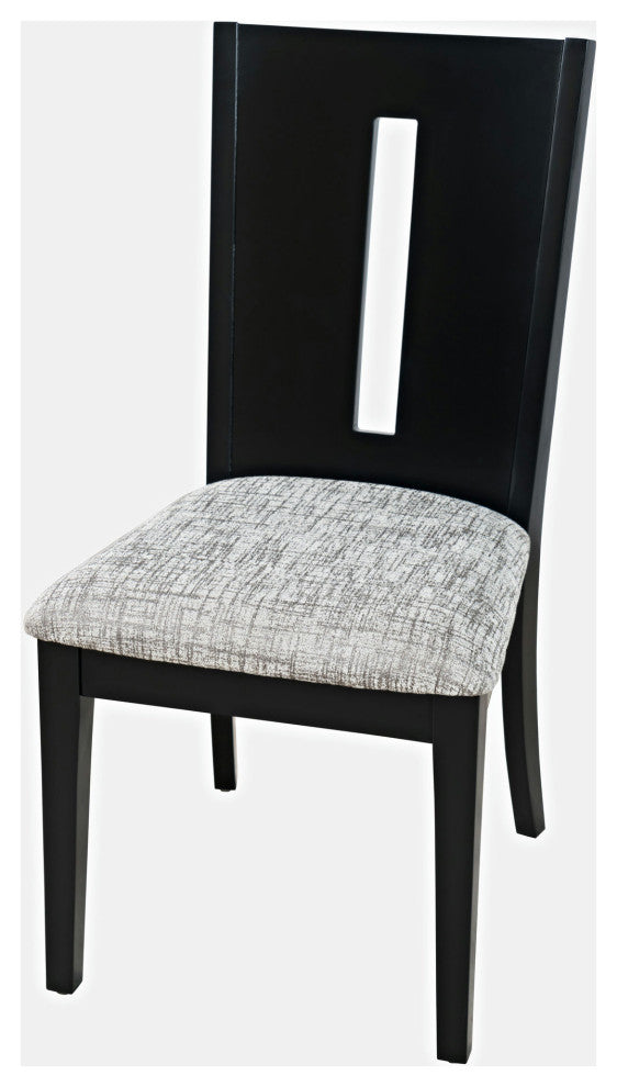 Urban Icon 42" Round Five-Piece Dining Set with Upholstered Chairs - Black